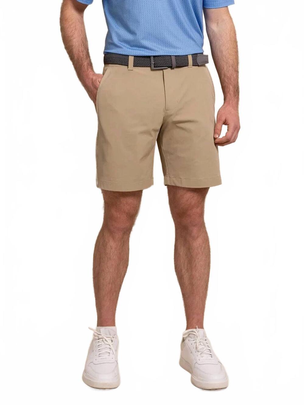 NEW SOUTHERN TIDE men's birdie performance short - 8" in sandstone khaki